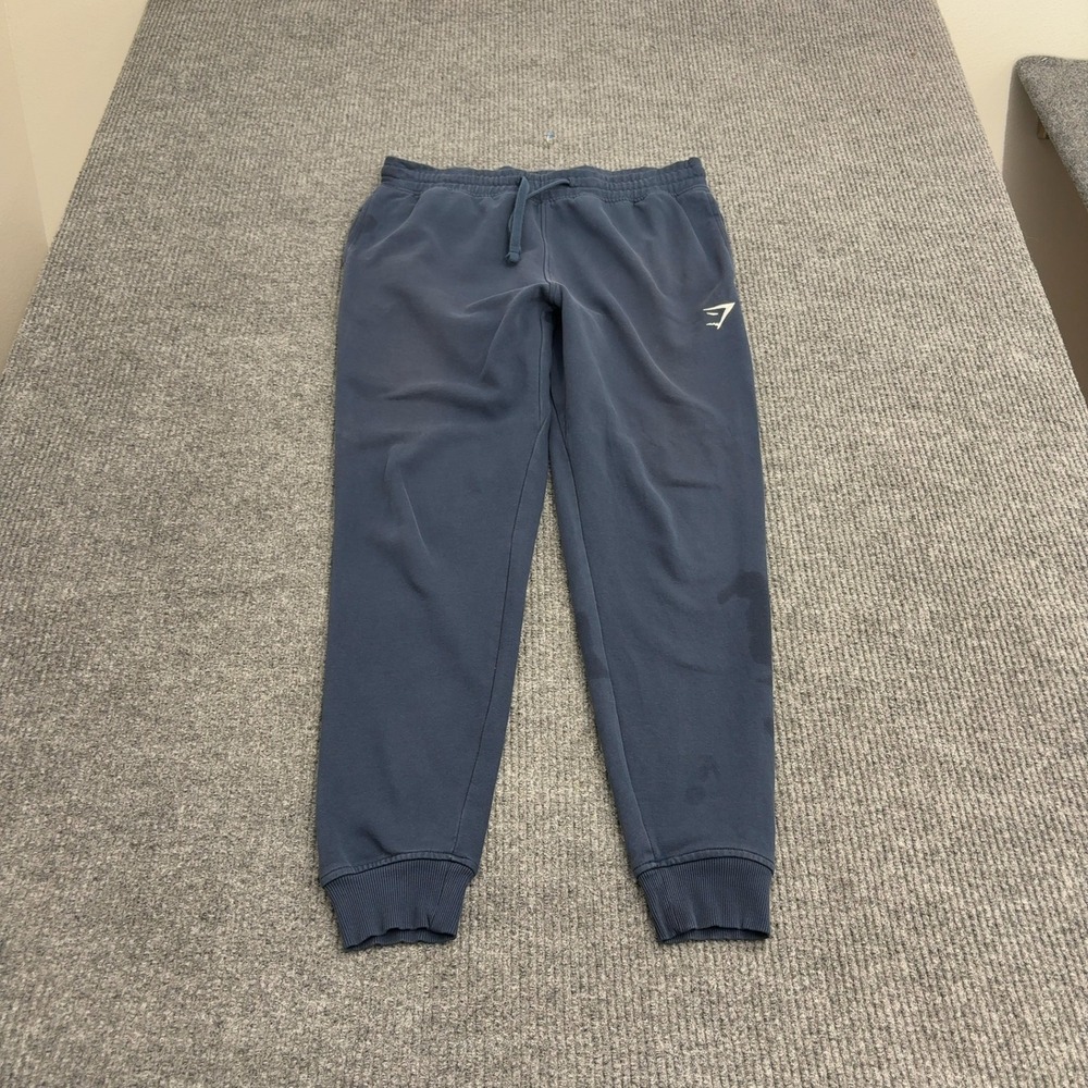 Gymshark Joggers Mens Large Navy Blue Cotton Polyester Fleece Tapered Athletic